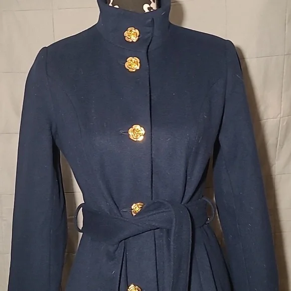 Sweet blue wool dress coat - Picture 2 of 6